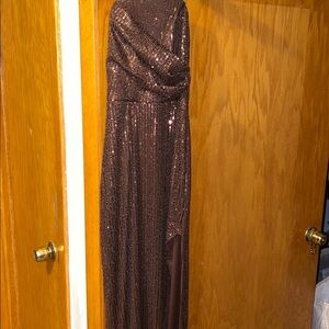 Crystal Doll Brown Sequin Formal Dress